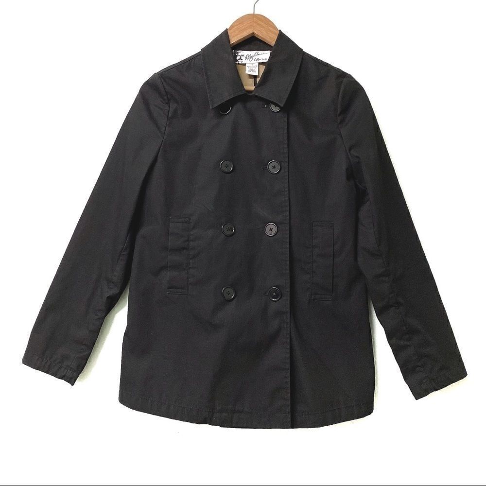 Oleg Cassini Black Double Breasted Coat